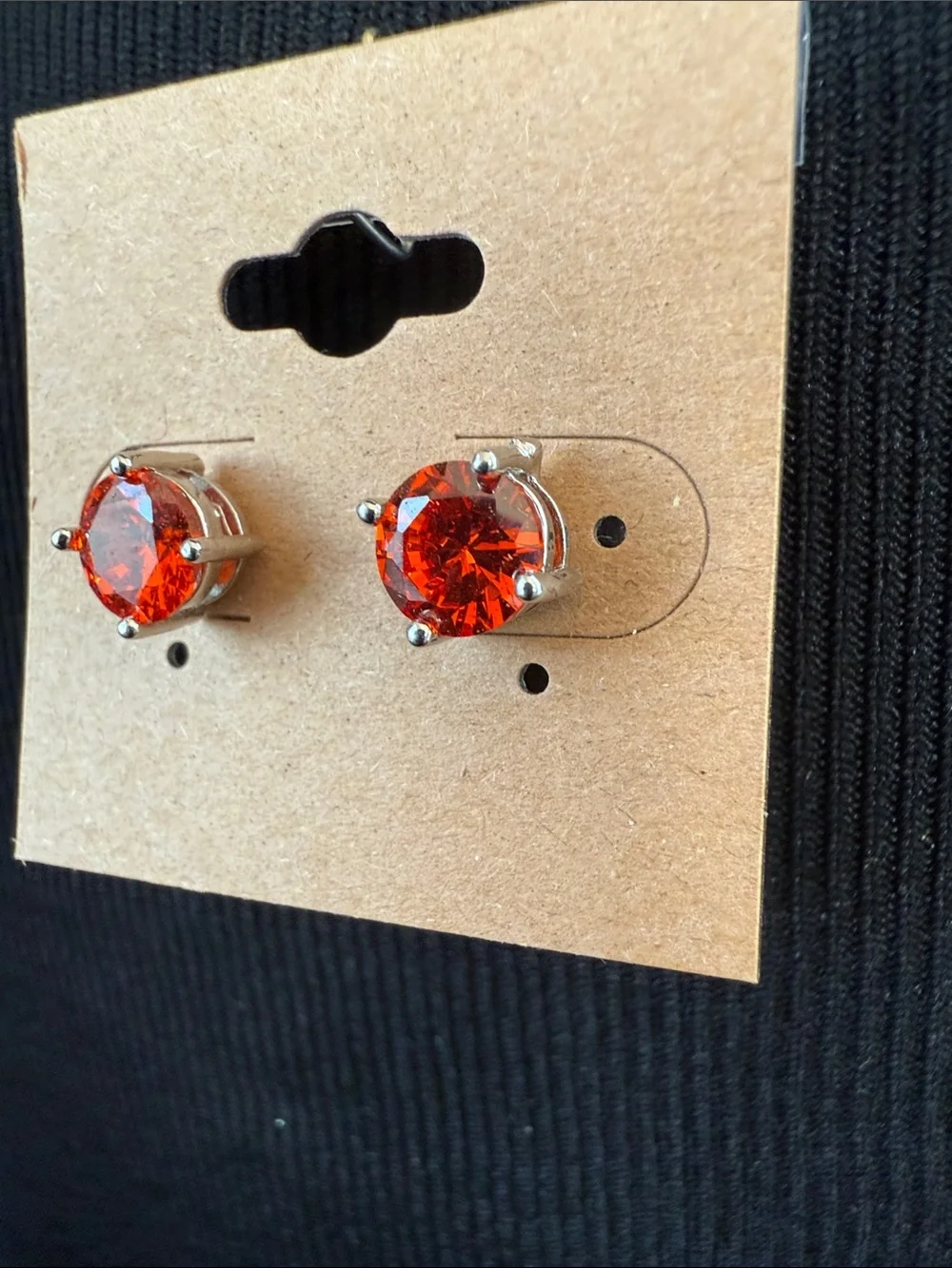 Brilliant Orange Crystal Stud Earrings - Women Jewelry